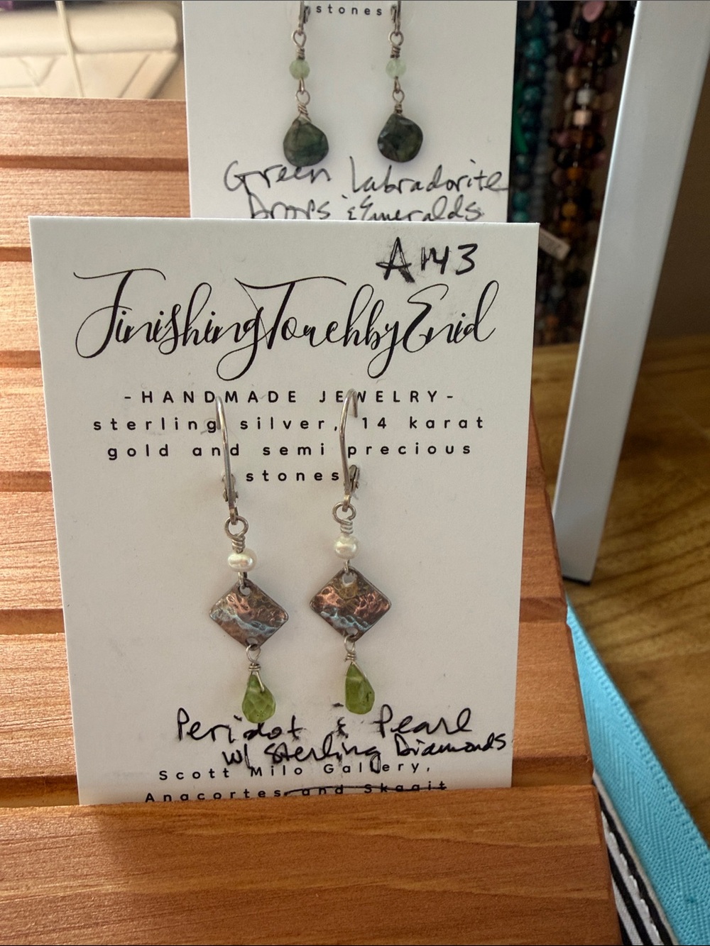 Peridot & Pearl Sterling Silver Drop Earrings - Green